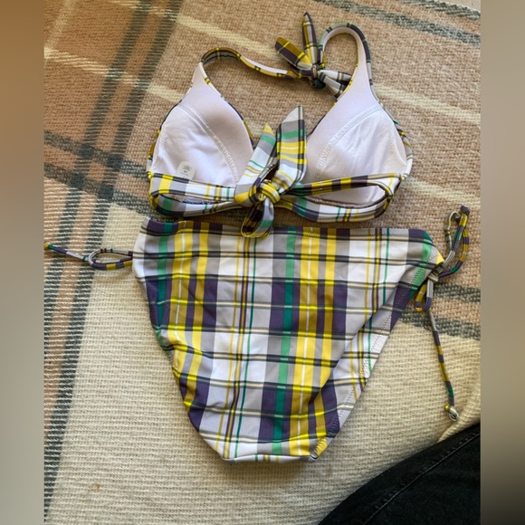 Y2K Victoria secrets Vibrant Plaid Halter beach summer Bikini Set size xs - Picture 2 of 7